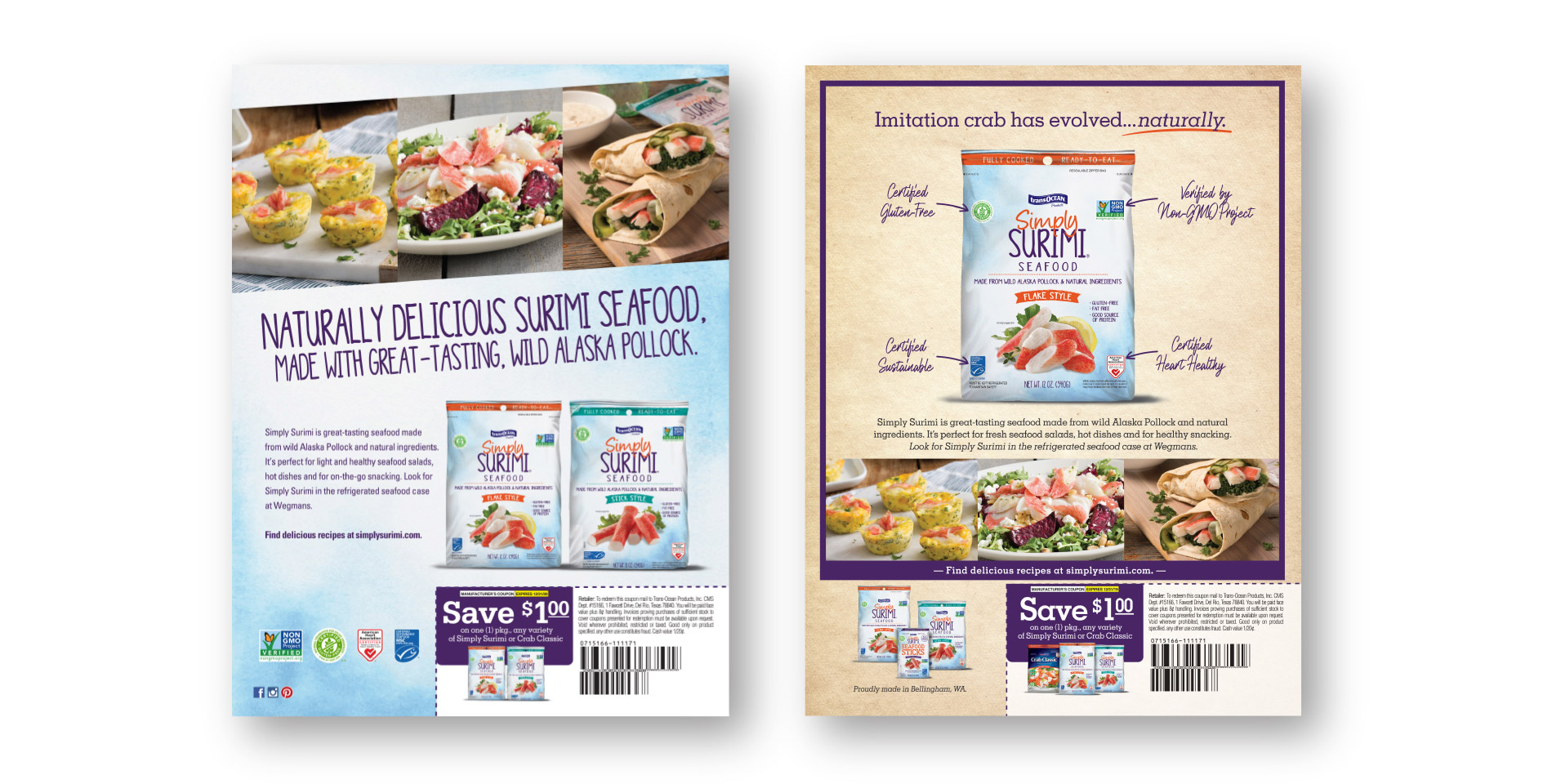 Trans Ocean Simply Surimi Print Ads
